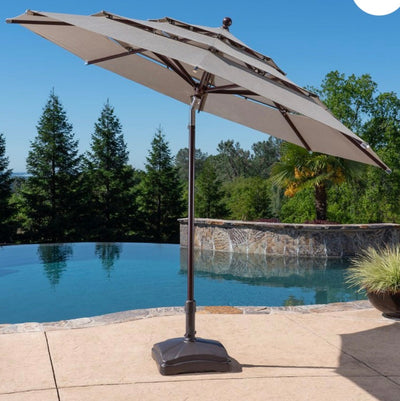 ProShade 11ft Wood-look Aluminum Umbrella With Tilt, Cast Shale!! NEW IN BOX!!