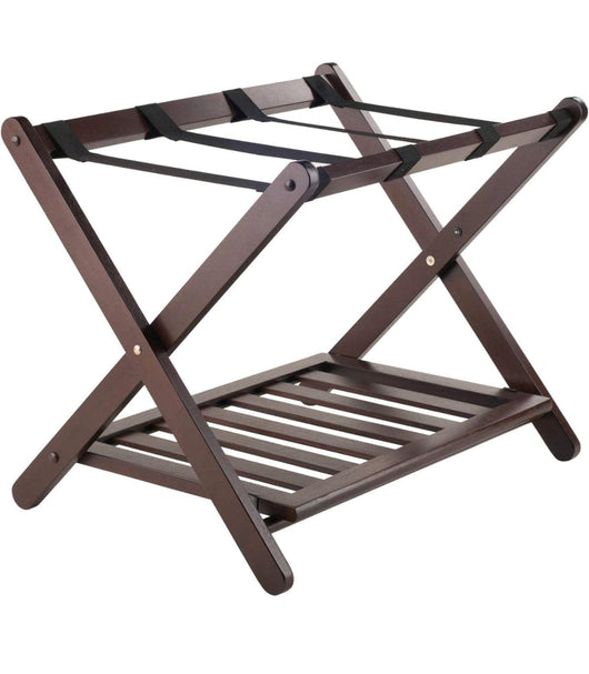 Winsome Wood Remy Luggage Rack with Shelf in Cappuccino- NEW IN BOX!!!