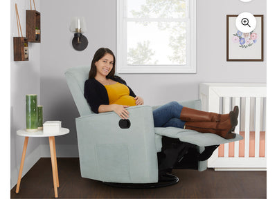 Evolur Raleigh Upholstered Plush Seating Glider Swivel, Rocker, Recliner, Glider for Nursery- brand new / assembled