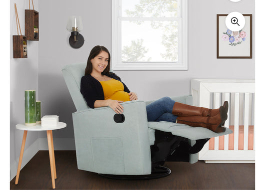 Evolur Raleigh Upholstered Plush Seating Glider Swivel, Rocker, Recliner, Glider for Nursery- brand new / assembled