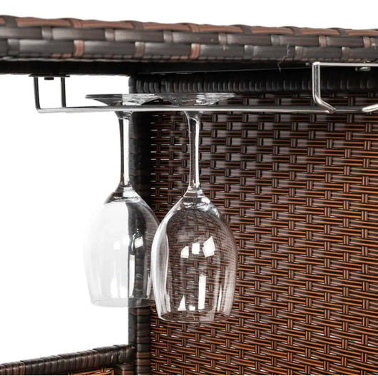 Rectangular Rattan 55 in. H Outdoor Bar Table with Cup Holders- NEW IN BOX!!!