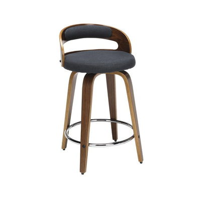 Wood and Navy Fabric Swivel Counter Stool**New in Box**