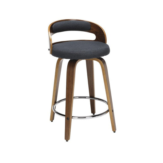 Wood and Navy Fabric Swivel Counter Stool**New in Box**