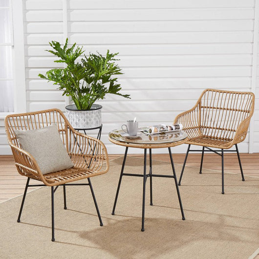 REDUCED!!!  Mainstays Brayhills Bistro Patio Furniture Set, Nature, 3-Piece**New in Box**