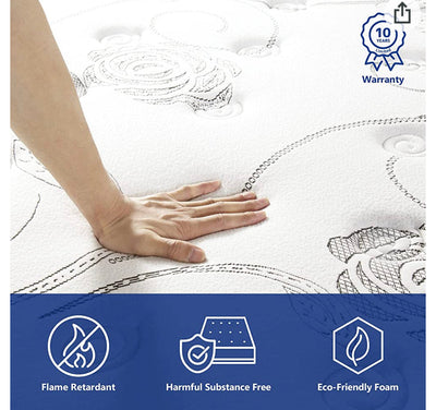 Olee Sleep 13 Inch Box Top Hybrid Gel Infused Memory Foam Innerspring Mattress KING 13SM01K- new in the box
