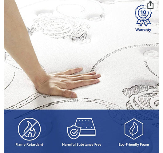 Olee Sleep 13 Inch Box Top Hybrid Gel Infused Memory Foam Innerspring Mattress KING 13SM01K- new in the box