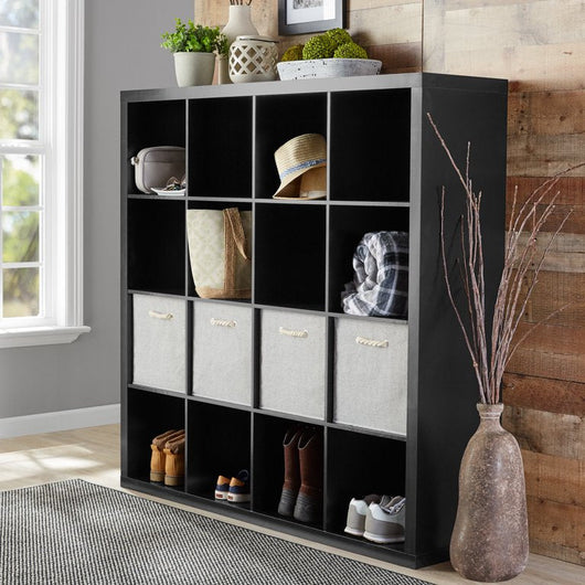 Better Homes & Gardens 16-Cube Storage Organizer, Solid Black**New in Box**