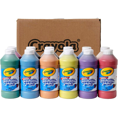 Crayola Washable Paint, 12 Count, Kids Non Toxic Paint Set, School Supplies, Assorted Colors, 16 Oz- NEW IN BOX!!!