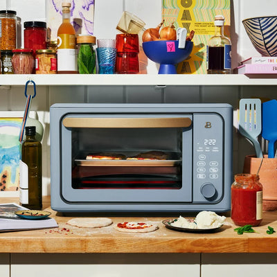 Beautiful 6 Slice Touchscreen Air Fryer Toaster Oven, Cornflower Blue by Drew Barrymore**New in Box**
