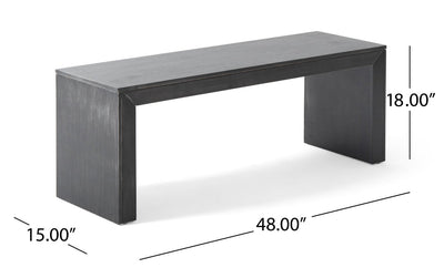 Noble House Maiya Farmhouse Acacia Wood Dining Bench, Black!! NEW IN BOX!!
