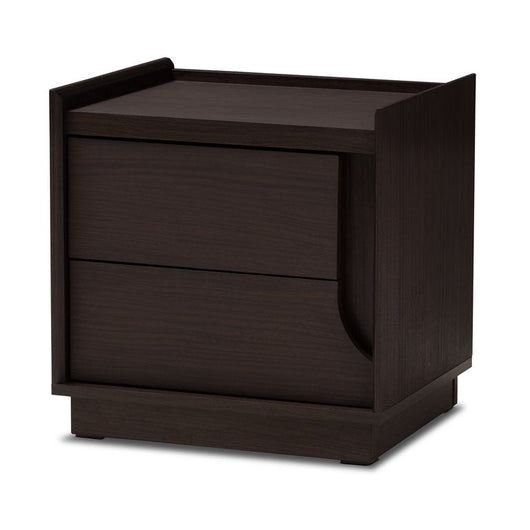 Baxton Studio Larsine Modern and Contemporary Brown Finished 2-Drawer Nightstand**New in Box**