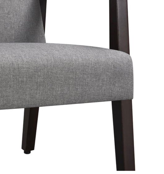 Yaheetech Modern Fabric Accent Armchair with Rubber Wood Legs, Dark Gray- NEW AND ASSEMBLED!!!