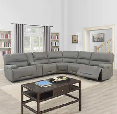 Argento 6-piece Fabric Power Reclining Sectional with Power Headrests!! NEW AND ASSEMBLED, MISSING ONE CUP HOLDER AND HAS MINOR FRAY IN ONE THREAD ALL FROM SHIPPING!!