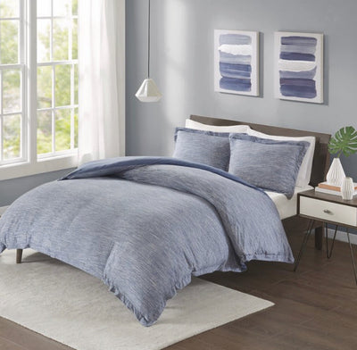 Home Essence Apartment Space Dyed Melange Cotton Jersey Knit Duvet Cover Set- NEW IN BAG!!!