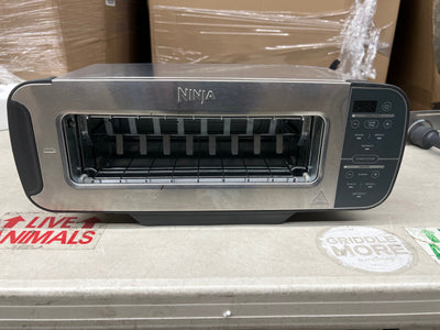 Ninja ST101 Foodi 2-in-1 Flip Toaster, 2-Slice Capacity, Compact Toaster Oven, Snack Maker, Reheat, Defrost, 1500 Watts, Stainless Steel- Lightly Used, Very Clean (Tested and Works Great!!!)
