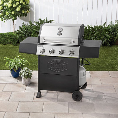 Expert Grill 4 Burner Propane Gas Grill!

-Brand new and assembled (Does have two very small indents on the front near the knobs - Photos shown)