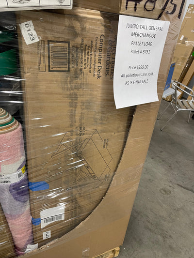 Jumbo huge liquidation pallet- over 7 ft tall ! Pallet number 8751