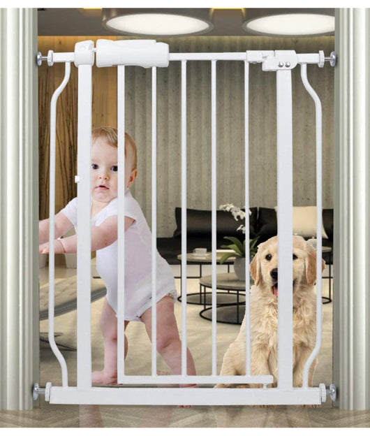 HOOEN Small Narrow Baby Gate for Stairs Doorways Hallways 24 Inch to 29 Inch Wide Pressure Mounted Baby Gate Walk Through Child Gates for Kids or Pets Indoor Safety Gates**New in box**