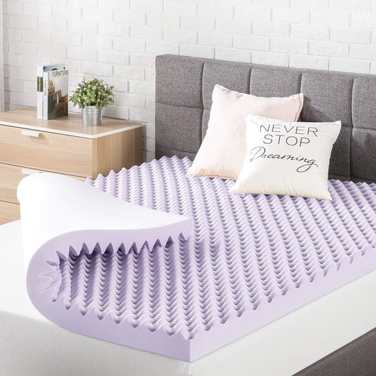 Best Price Mattress 3 Inch Egg Crate Memory Foam Mattress Topper with Soothing Lavender Infusion, CertiPUR-US Certified, King- NEW IN BOX!!!