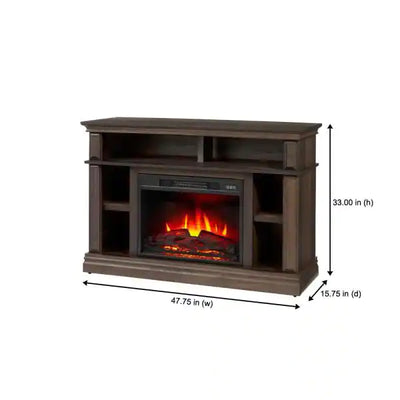 StyleWell Wolcott 48 in. Media Console Electric Fireplace in Brown Oak**New in Box**