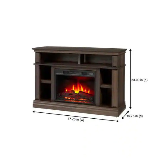StyleWell Wolcott 48 in. Media Console Electric Fireplace in Brown Oak**New in Box**