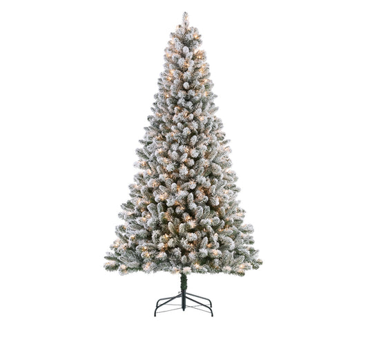 Holiday Time 7.5-Foot Pre-Lit Flocked Frisco Pine Artificial Christmas Tree! NEW IN BOX!