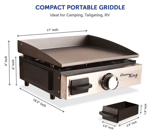 Flameking Flat Top Cast Iron Griddle for Table Top/Wall Mounted/Floor Stand!! LIGHTLY USED USED ONCE, VERY CLEAN MINOR DAMAGE ON GRIDDLE TOP(PHOTO SHOWN)!!