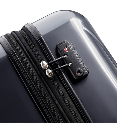 DELSEY Paris Helium Aero Hardside Expandable Luggage with Spinner Wheels, Titanium, Checked-Medium 25 Inch**New**