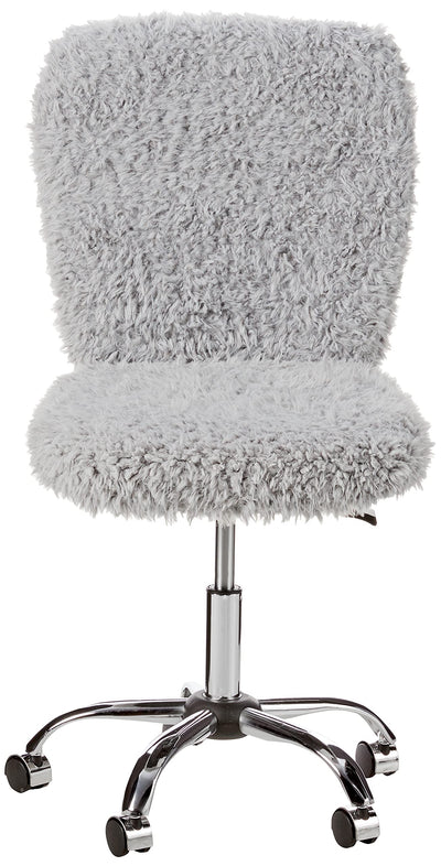 Urban Shop Faux Fur Rolling Task Chair, Gray**New and assembled**