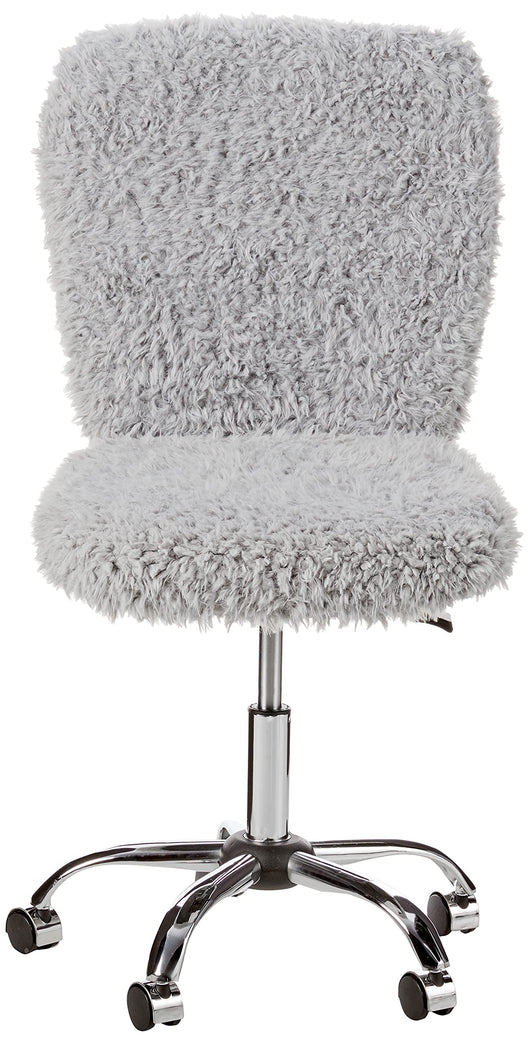 Urban Shop Faux Fur Rolling Task Chair, Gray**New and assembled**
