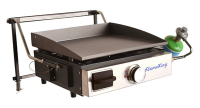 Flameking Flat Top Cast Iron Griddle for Table Top/Wall Mounted/Floor Stand!! LIGHTLY USED USED ONCE, VERY CLEAN MINOR DAMAGE ON GRIDDLE TOP(PHOTO SHOWN)!!