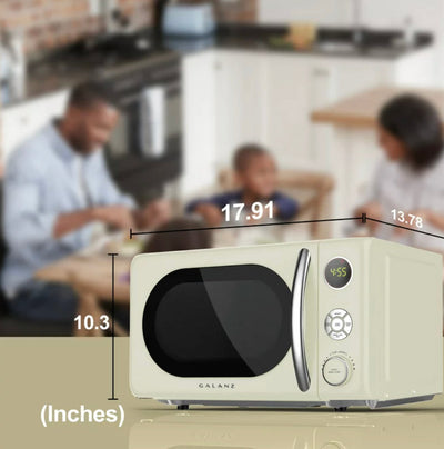Galanz 0.7 Cu. ft. Retro Countertop Microwave Oven, 700 Watts, Cream Soda White- NEW IN BOX!!!!