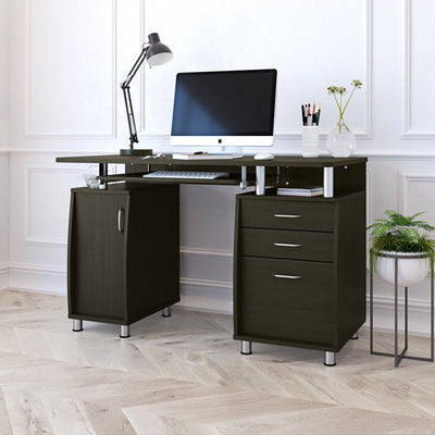 Techni Mobili Complete Workstation Computer Desk with Storage, Espresso**New in Box**