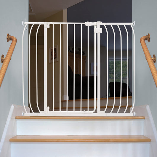 Summer Multi-Use Extra Tall Walk-Thru Baby Gate, Metal, White Finish – 36” Tall, Fits Openings up to 29” to 48” Wide, Baby and Pet Gate for Doorways and Stairways**New in box**