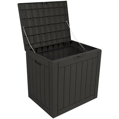 Stout Stuff 31 Gallons Square Plastic Deck Box, Dark Brown/Black**New and assembled**