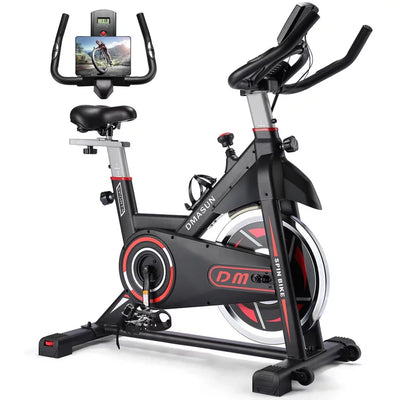 DMASUN Exercise Bike, Indoor Cycling Bike Stationary, Cycle Bike with Comfortable Seat Cushion, Digital Display with Pulse, iPad Holder**New in box**