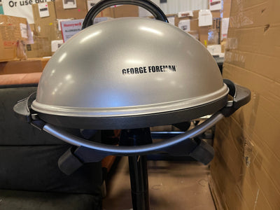 George Foreman, Silver, 12+ Servings Upto 15 Indoor/Outdoor Electric Grill, GGR50B, REGULAR- used once - like new !