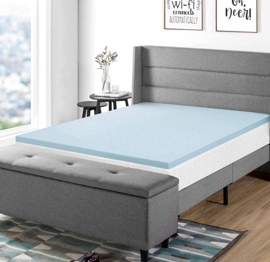 Best Price Mattress 1.5 Inch Ventilated Memory Foam Mattress Topper, Cooling Gel Infusion, CertiPUR-US Certified, King- NEW IN BOX!!