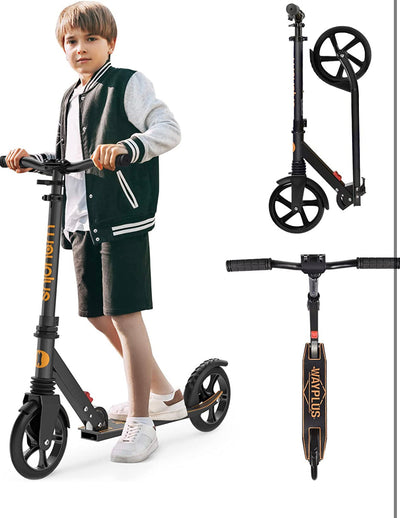 WAYPLUS Kick Scooter for Ages 6+,Kid, Teens & Adults. Max Load 240 LBS. Foldable, Lightweight, 8IN Big Wheels for Kids, Teen and Adults, 4 Adjustable Levels. Bearing ABEC9**New in box**