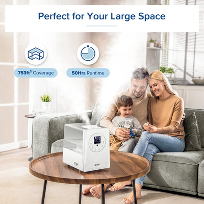 LEVOIT Humidifiers for Bedroom Large Room Home, 6L Warm and Cool Mist Ultrasonic Air Vaporizer for Plants and Whole House, Built-in Humidity Sensor, Essential Oil Diffuser, Whisper Quiet, Timer, White**New in box**