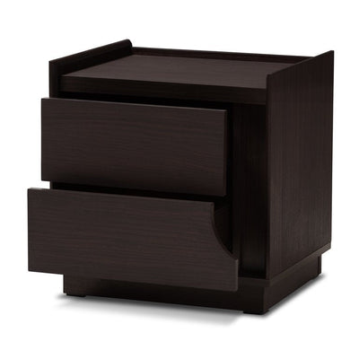 Baxton Studio Larsine Modern and Contemporary Brown Finished 2-Drawer Nightstand**New in Box**