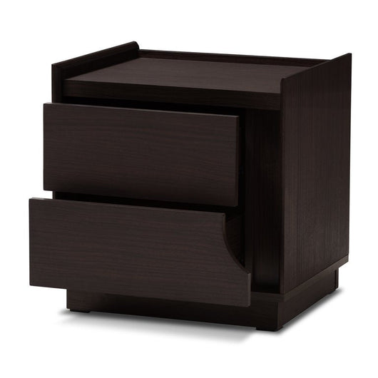 Baxton Studio Larsine Modern and Contemporary Brown Finished 2-Drawer Nightstand**New in Box**