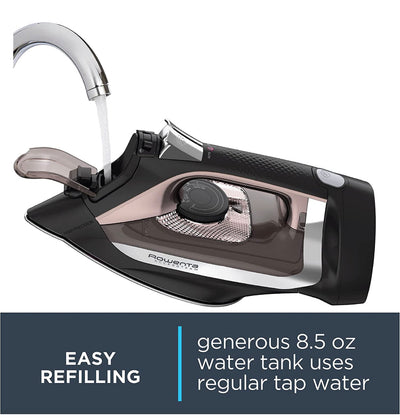 Rowenta DW2459 Access Steam Iron with Retractable Cord and Stainless Steel Soleplate, Black (used once tested works great!)