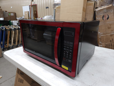 Farberware Classic 1.1 Cu. Ft. 1000-Watt Microwave Oven with LED Lighting, Metallic Red!! NEW OUT OF BOX!!