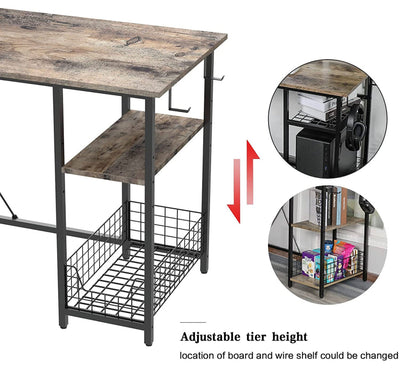 X-cosrack 88.5inch L-Shaped Computer Desk with Storage Shelves Drawer, with Hooks & Storage Bag Cable Hole- NEW IN BOX!!!