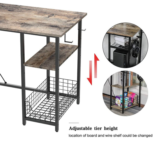 X-cosrack 88.5inch L-Shaped Computer Desk with Storage Shelves Drawer, with Hooks & Storage Bag Cable Hole- NEW IN BOX!!!