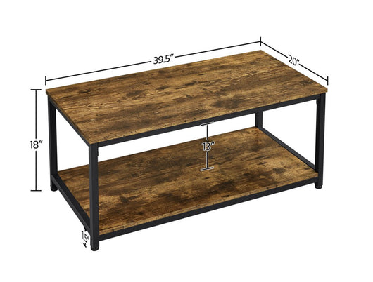 Yaheetech Industrial Coffee Table with Storage Shelf Wood Vintage Accent Furniture Tablefor Living Room, Rustic Brown(new in the box)