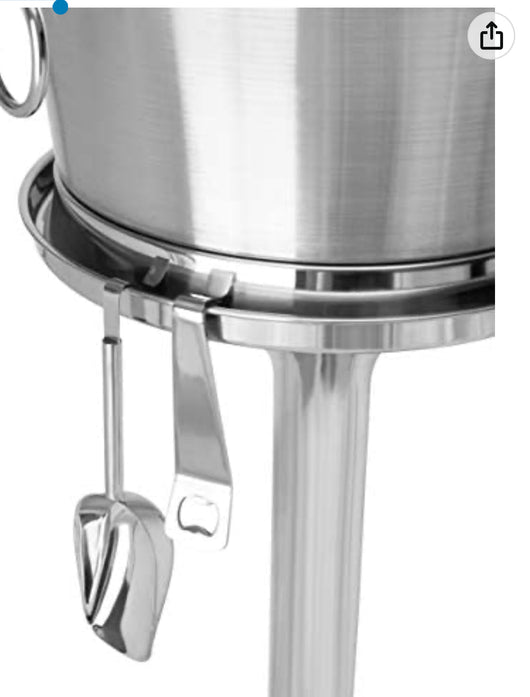 BirdRock Home Metal Beverage Tub with Stand, Scoop and Bottle Opener - 18/8 Stainless Steel Double Wall Ice Beverage Cooler - Drink Beer Wine Ice Bucket with Handles - House Party Events Container Bin- NEW