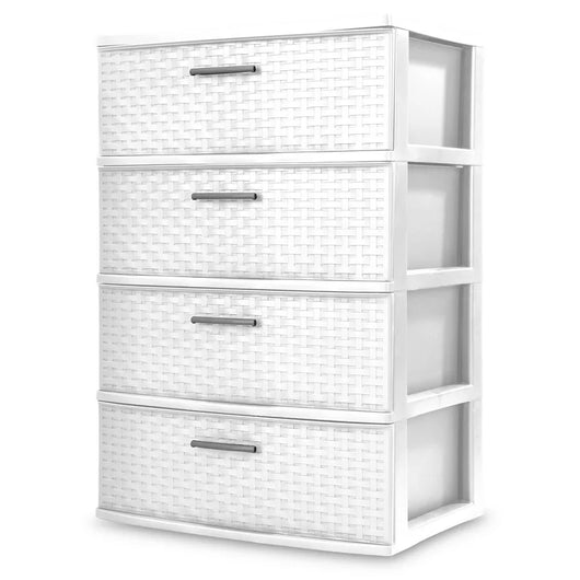 Sterilite 4 Drawer Wide Weave Tower White**New**
