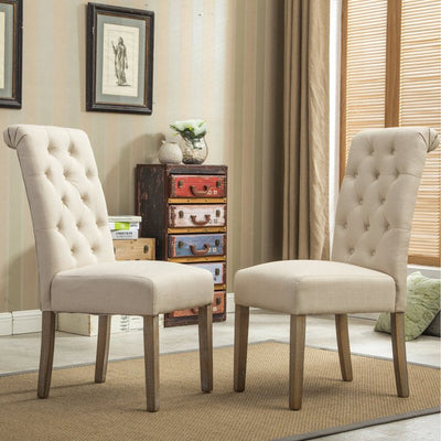 Roundhill Furniture Habit Dining Chair, Set of 2, Tan**New in Box**